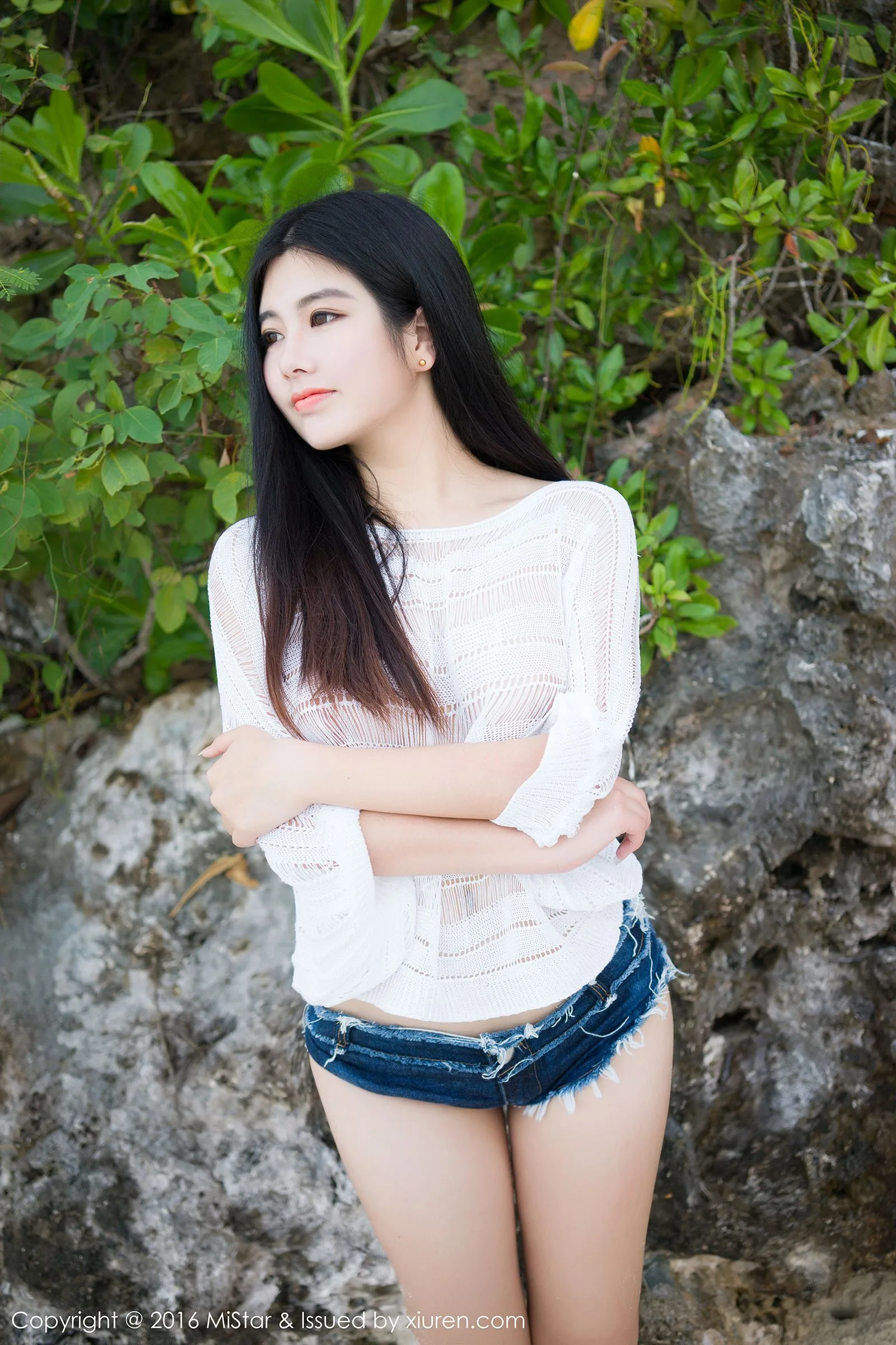 [MiStar Charm Club] Tập 073 Nalu Selena - Bộ ảnh quần short jersey + áo lưới xuyên thấu - 58