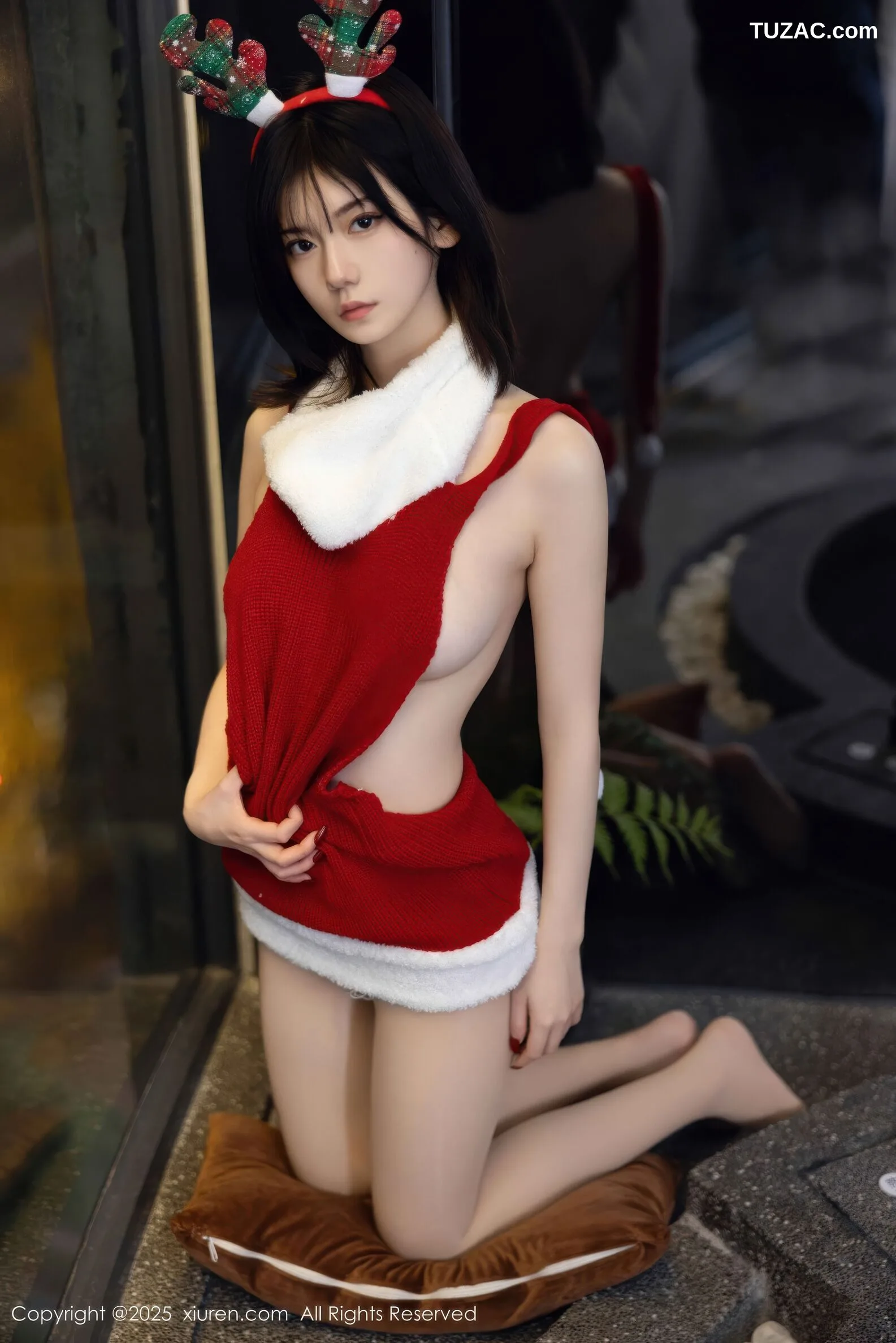 XiuRen秀人网-11158-凌七七-圣诞露背红色毛衣-2025.12.25 - 46