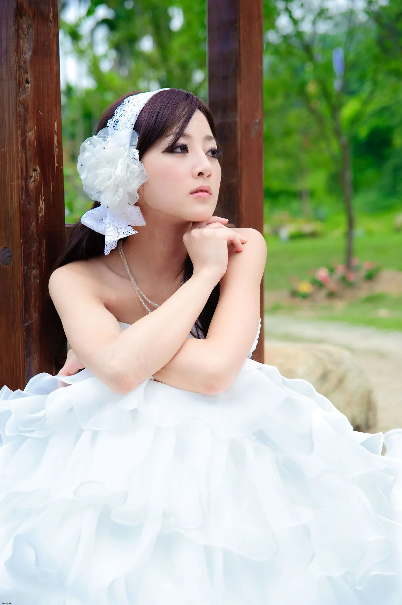 Guozi MM - Hồ Nhật Nguyệt + Mái Vòm Giấy [Phiên bản Váy cưới] Bộ ảnh độ phân giải cao - 44