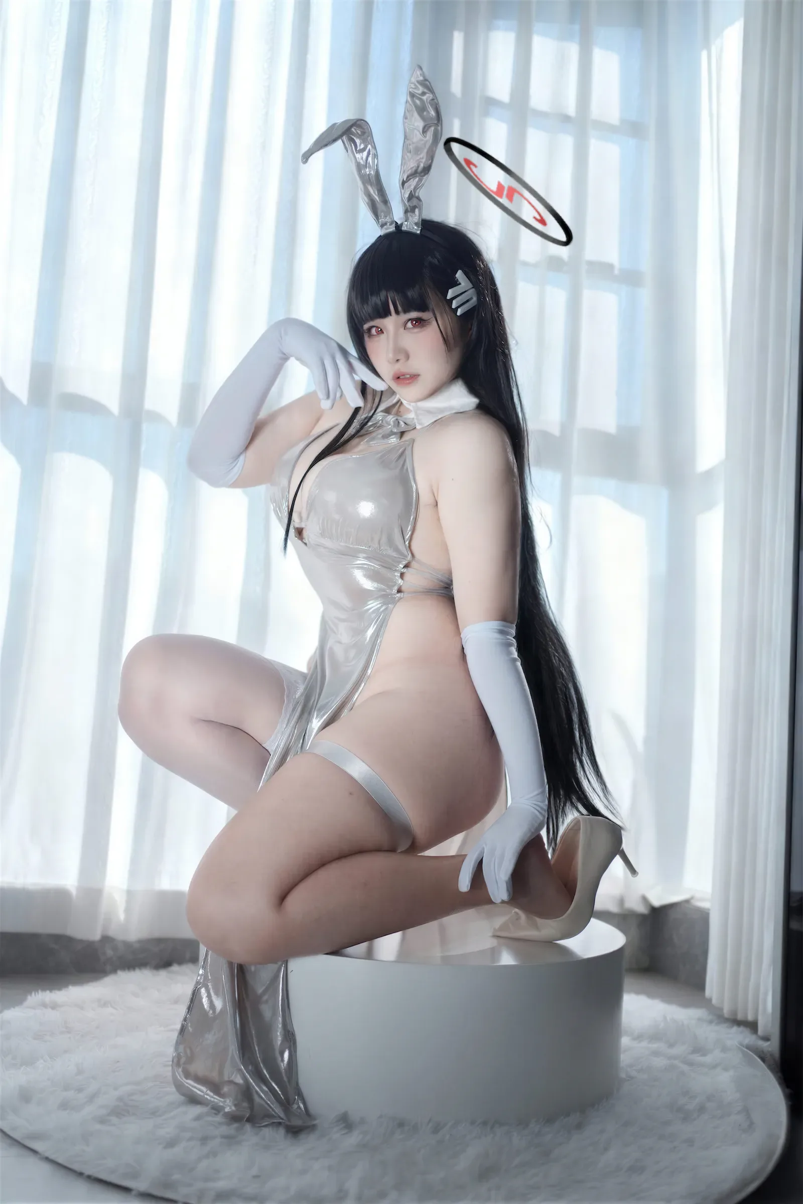蔚蓝档案调月莉音 银色长裙 - 8