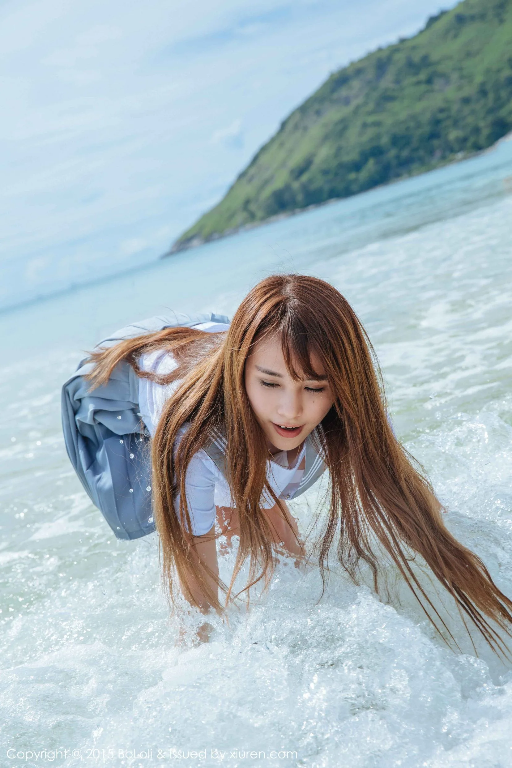 [Bộ ảnh câu lạc bộ dứa BoLoli]VOL.077 Xia Meijiang - Đầu bếp gợi cảm + Bộ đồ thủy thủ bãi biển - 17