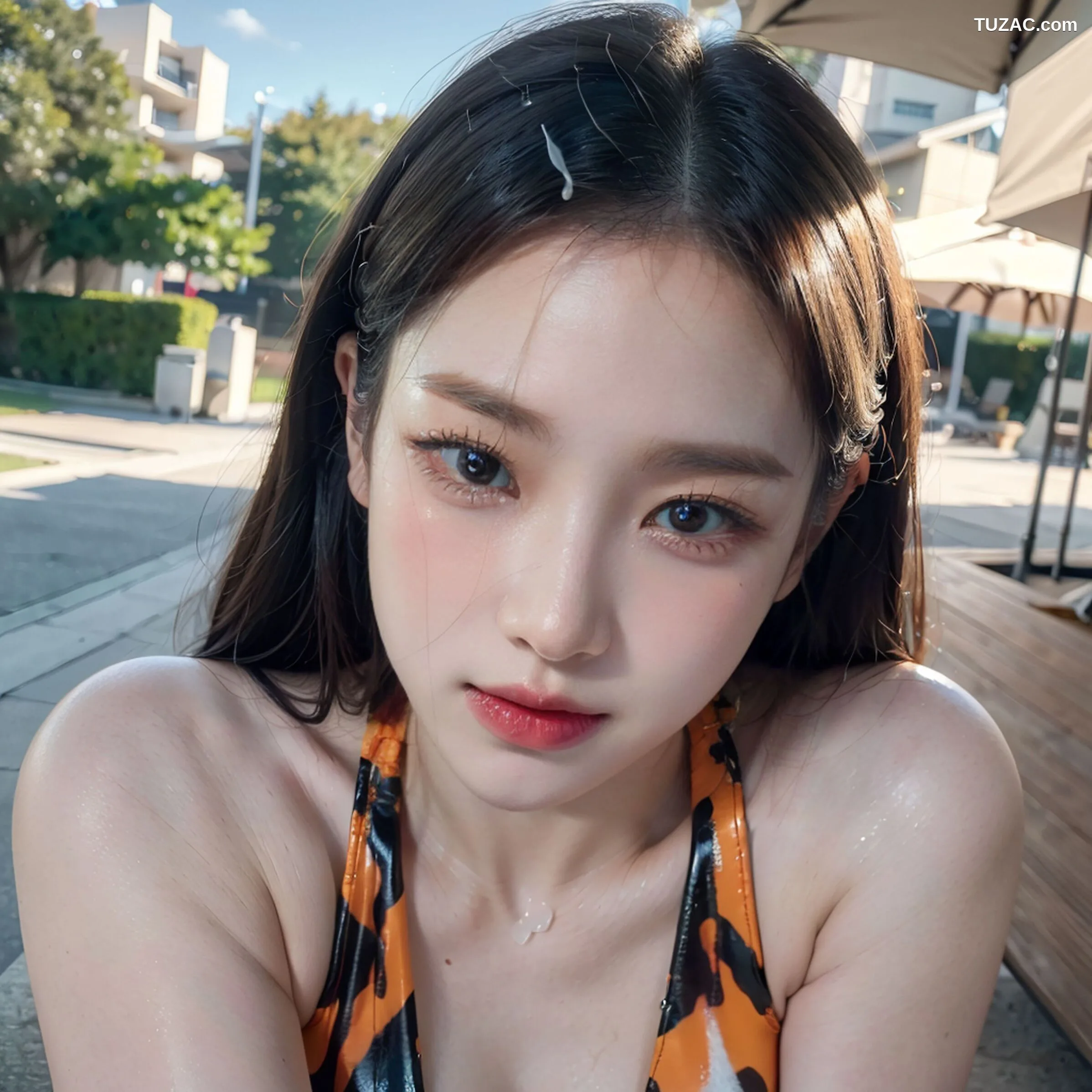 Vẻ đẹp AI - 拟实 - áo lót đen cổ chữ V sâu mặc ngoài - 30