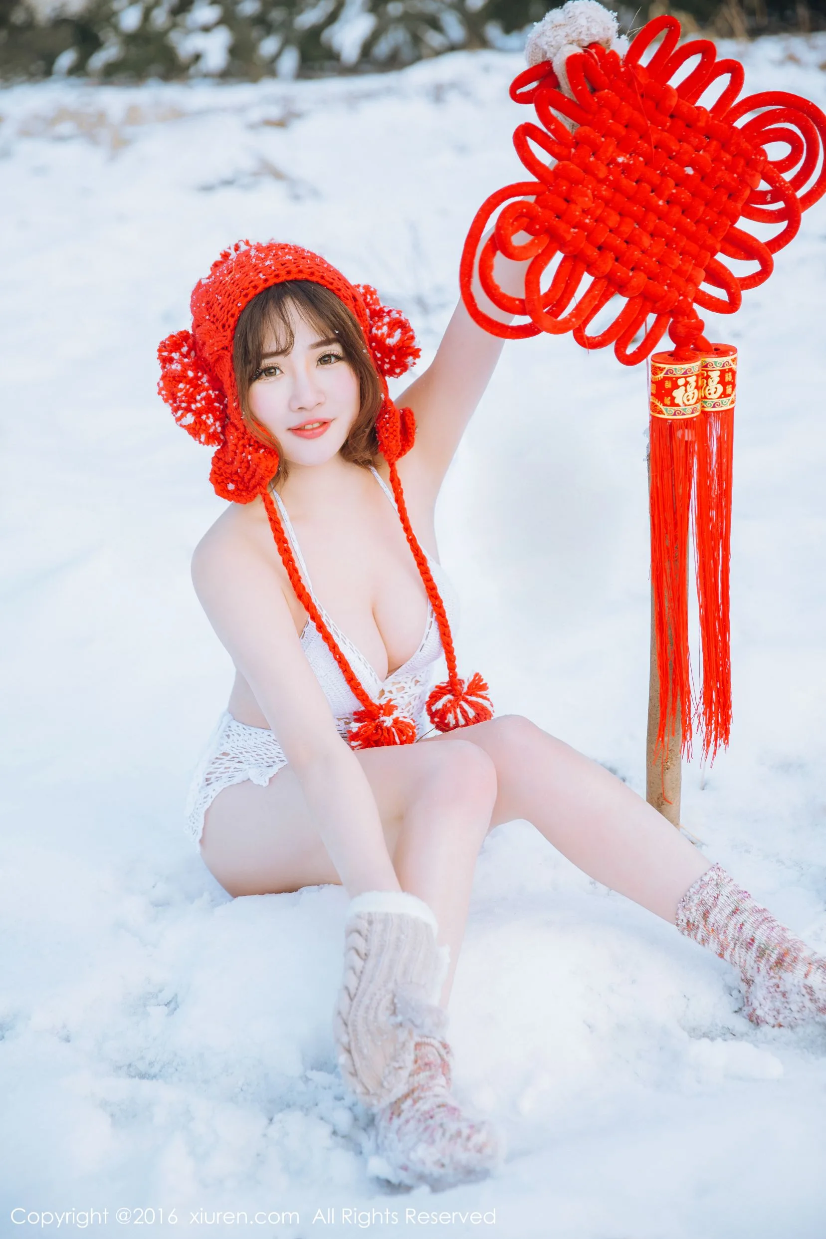 [Xiuren.com] Số 484 Xu Cake - Bộ ảnh phong cảnh tuyết đêm giao thừa - 31