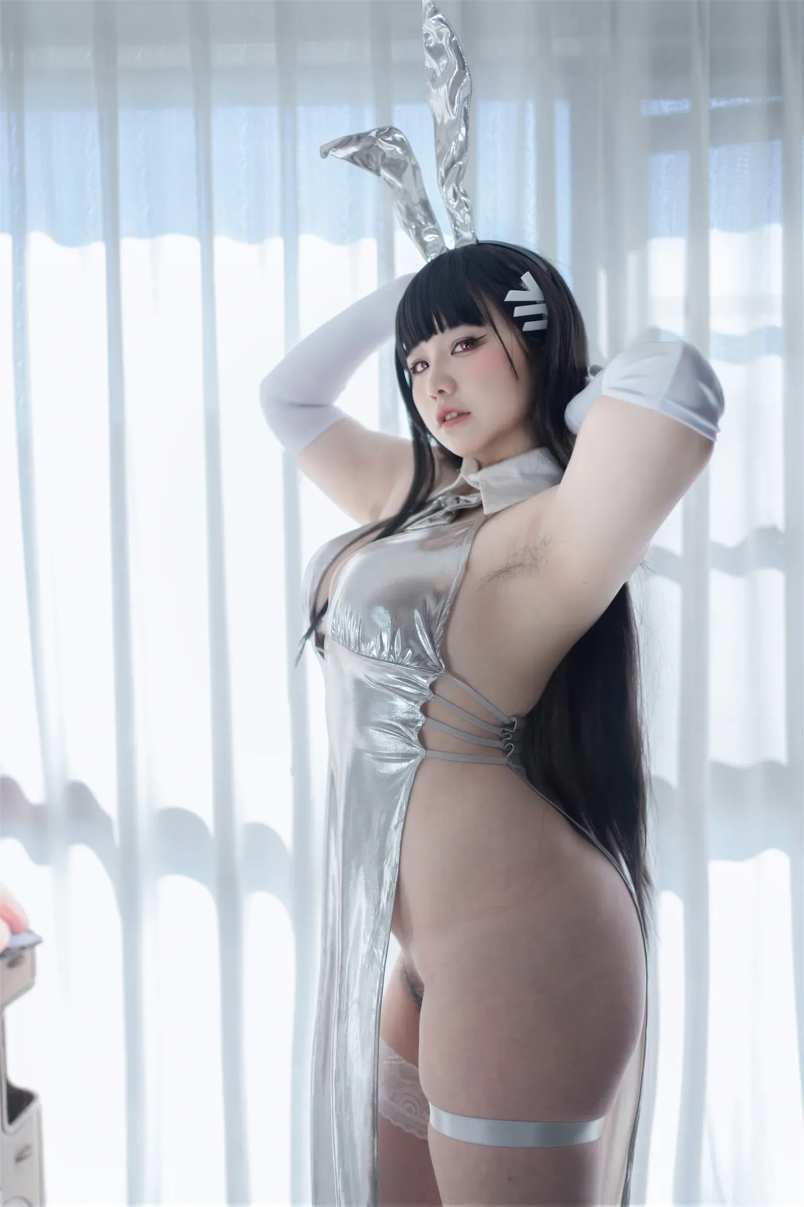 蔚蓝档案调月莉音 银色长裙 - 4