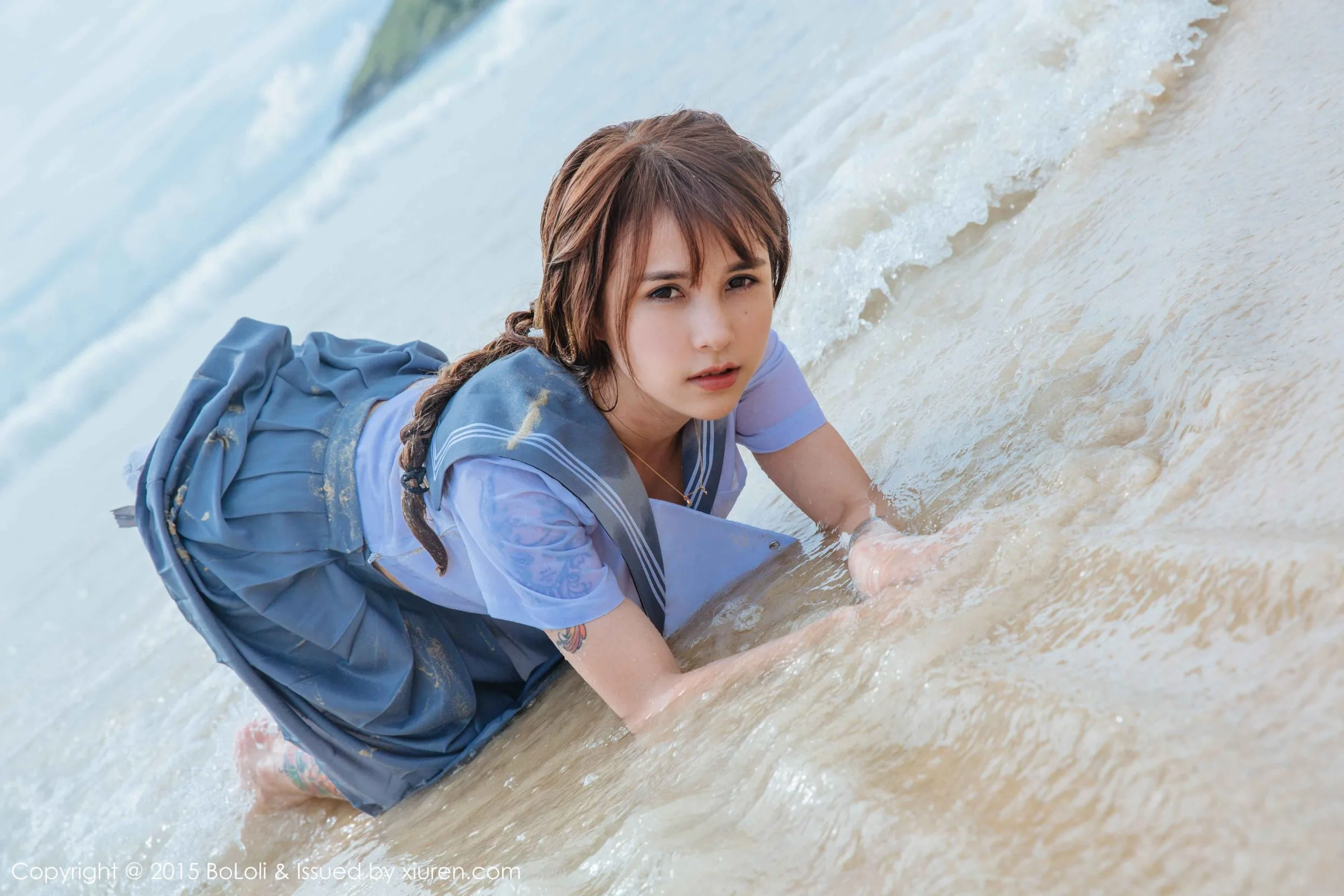 [Bộ ảnh câu lạc bộ dứa BoLoli]VOL.077 Xia Meijiang - Đầu bếp gợi cảm + Bộ đồ thủy thủ bãi biển - 26