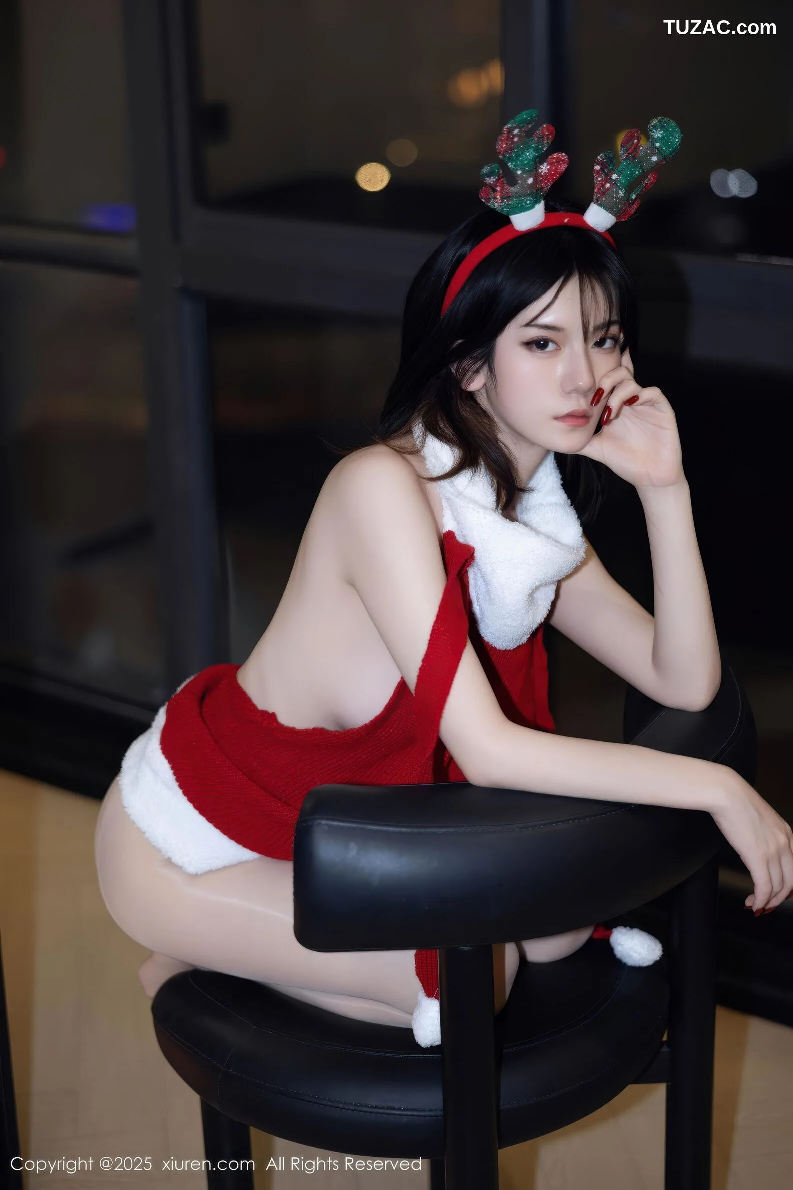 XiuRen秀人网-11158-凌七七-圣诞露背红色毛衣-2025.12.25 - 56